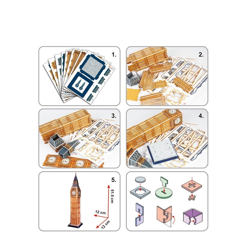 3D Pusle CubicFun Big Ben, 47 osa hind ja info | Pusled | kaup24.ee