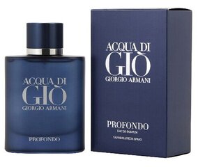 Parfüümvesi Giorgio Armani Acqua Di Gio Profondo EDP meestele 75 ml цена и информация | Мужские духи | kaup24.ee