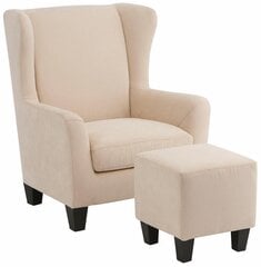 Кресло с пуфом Notio Living Spicy, кремового цвета цена и информация | Кресла в гостиную | kaup24.ee