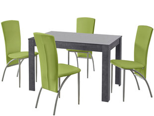 Söögitoa mööbli komplekt Notio Living Lori 120/Nevada, hall/roheline hind ja info | Söögilauakomplektid | kaup24.ee