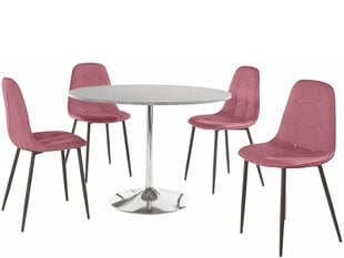 Комплект обеденной мебели Notio Living Terri/Lamar, серый/розовый цена и информация | Комплекты мебели для столовой | kaup24.ee