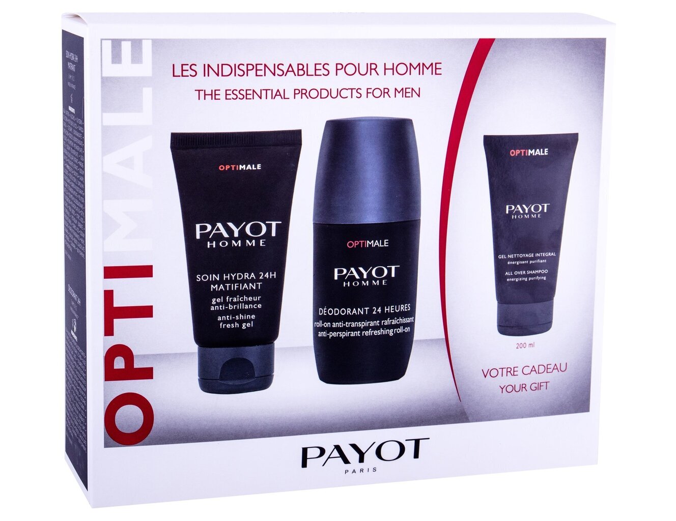 Komplekt meestele Payot Optimale: näokreem 50 ml + deodorant 75 ml + näopesuvahend 200 ml hind ja info | Näokreemid | kaup24.ee