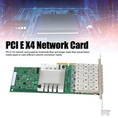 PCI E X4 Gigabit Etherneti võrgukaart I350AM4 kiibistik Quad SFP port 1000Mbps PCI 2.1 X4 Ethernet serveri võrguadapter hind ja info | Lisatarvikud korpustele | kaup24.ee