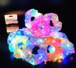 Light Up Scrunchies Halloween Party Favor, LED Scrunchy juukselipsud naiste ja tüdrukute juustele 80ndatel, Glow in the Dark Supplies Festival Rave Accessore цена и информация | Мужские украшения | kaup24.ee