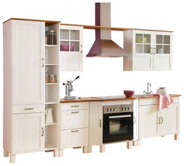 6-osaline köögimööbli komplekt Notio Living Dennis, valge/pruun hind ja info | Köögimööbli komplektid | kaup24.ee