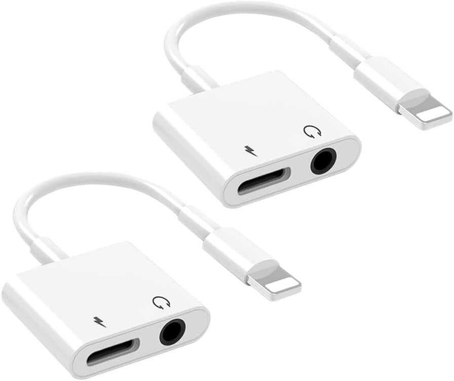 2 Pakk Apple MFi sertifitseeritud Lightning kuni 3.5 mm kõrvaklappide pesa Adapter iPhone Dongle 2 in 1 laadija ja Aux Audio Splitter Adapter ühildub iPhone 14 13 12 11 XS XR 8 Valge hind ja info | Mobiiltelefonide lisatarvikud | kaup24.ee