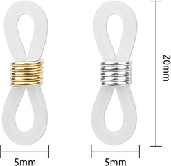 20 tükki prillide keti otsad, reguleeritavad vedruga kummiotsad prillide hoidja kaelakee keti rihm, kuldne ja hõbedane sõrmus (selge) Clea цена и информация | Мужские украшения | kaup24.ee