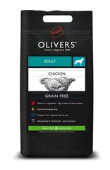 Oliver's adult dog chicken grain free M, 4 кг цена и информация | Сухой корм для собак | kaup24.ee