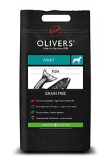 Oliver's adult dog fish grain free M, 4 кг цена и информация |  Сухой корм для собак | kaup24.ee