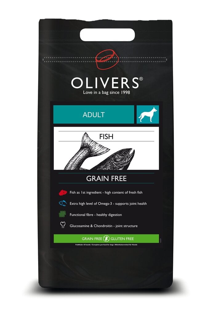 Teraviljavaba dieet lõhe M, 12kg Olivers hind ja info | Kuivtoit koertele | kaup24.ee