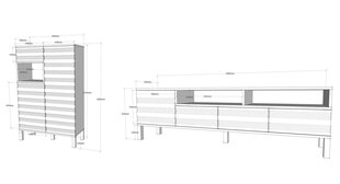 Sektsioon Kalune Design Adel, valge/hall hind ja info | Sektsioonid | kaup24.ee