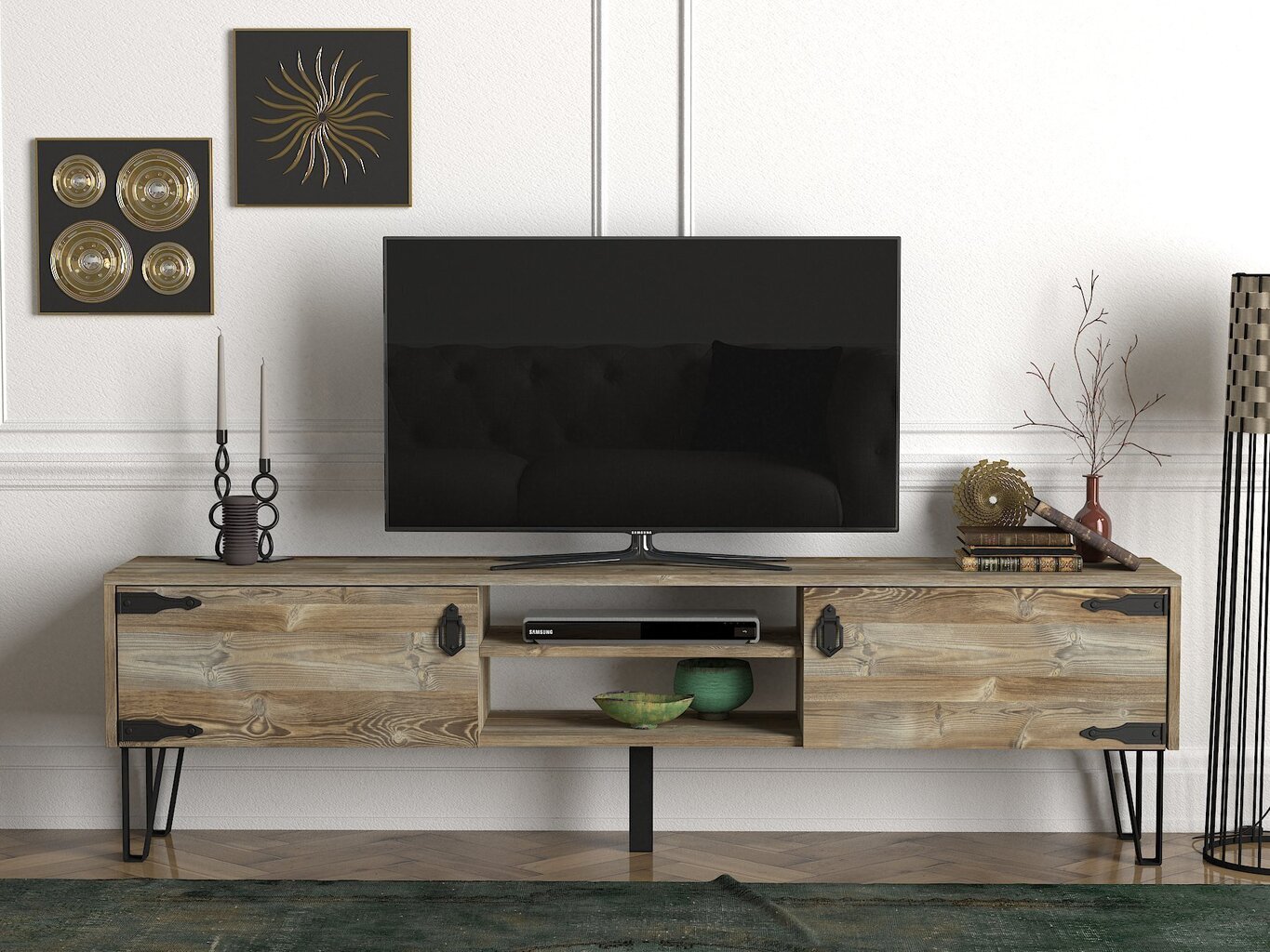 TV laud Kalune Design Costa, pruun/must hind ja info | TV alused | kaup24.ee