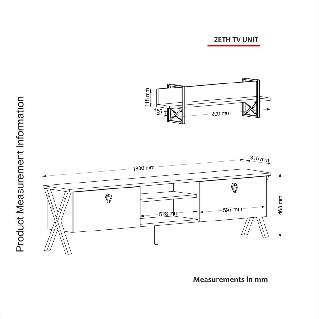 Sektsioon Kalune Design Zath, pruun/must hind ja info | Sektsioonid | kaup24.ee