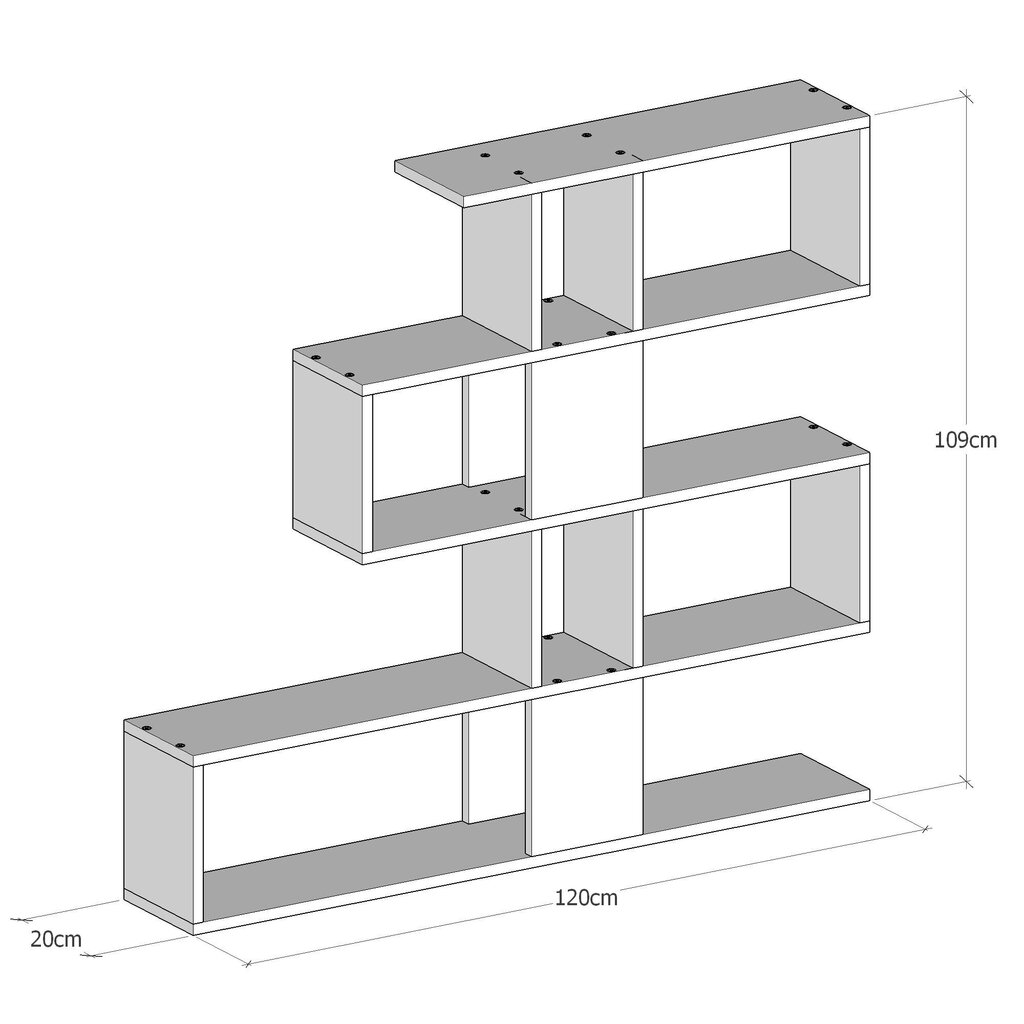 Eraldiseisev riiul Kalune Design Karlin, valge/pruun цена и информация | Riiulid | kaup24.ee