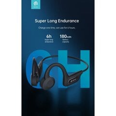 Juhtmeta Bluetooth Bone Conduction spordikõrvaklapid Devia Kintone Black цена и информация | Наушники | kaup24.ee