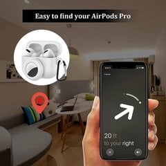 AirPods Pro silikoonkest koos AirTagi hoidjaga White White one size hind ja info | Kõrvaklappide tarvikud | kaup24.ee