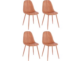 Комплект из 4-х стульев Notio Living Baampu, коричневый цена и информация | Стулья для кухни и столовой | kaup24.ee