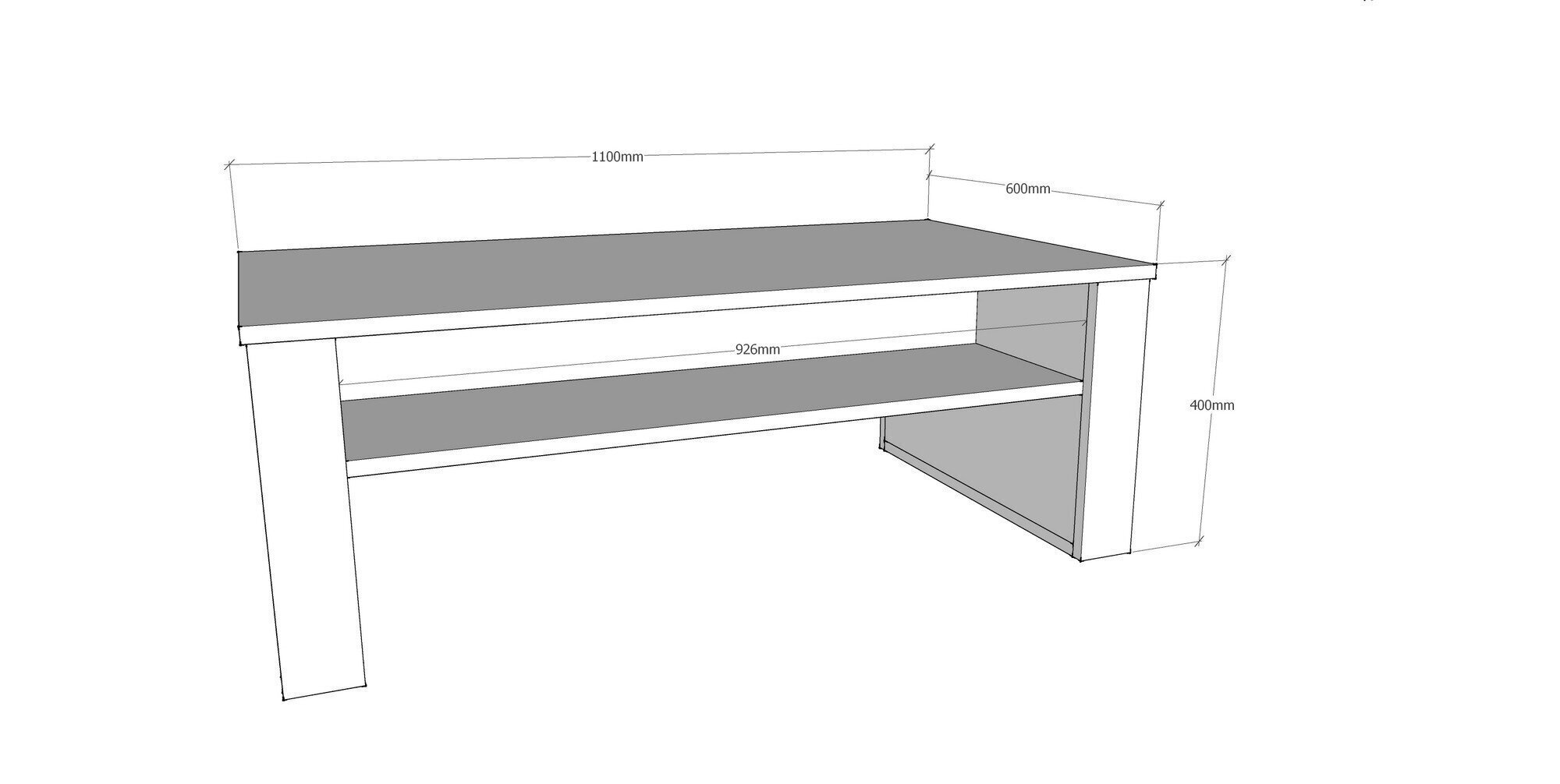 Kohvilaud Kalune Design Manhattan, 110 cm, pruun/tumehall цена и информация | Diivanilauad | kaup24.ee