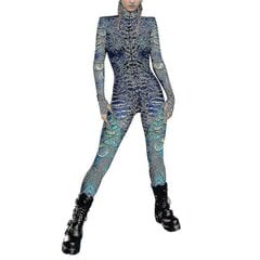 Naiste naiste Snake Skeleton Cosplay kostüümid Jumpsuit Playsuit Jõulupeo uhke kleit hind ja info | Karnevali kostüümid | kaup24.ee