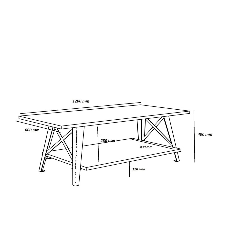 Kohvilaud Kalune Design Tisra, pruun/must hind ja info | Diivanilauad | kaup24.ee