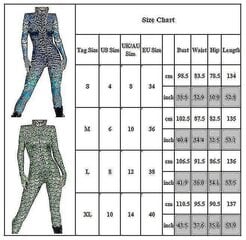 Naiste naiste Snake Skeleton Cosplay kostüümid Jumpsuit Playsuit Jõulupeo uhke kleit hind ja info | Karnevali kostüümid | kaup24.ee