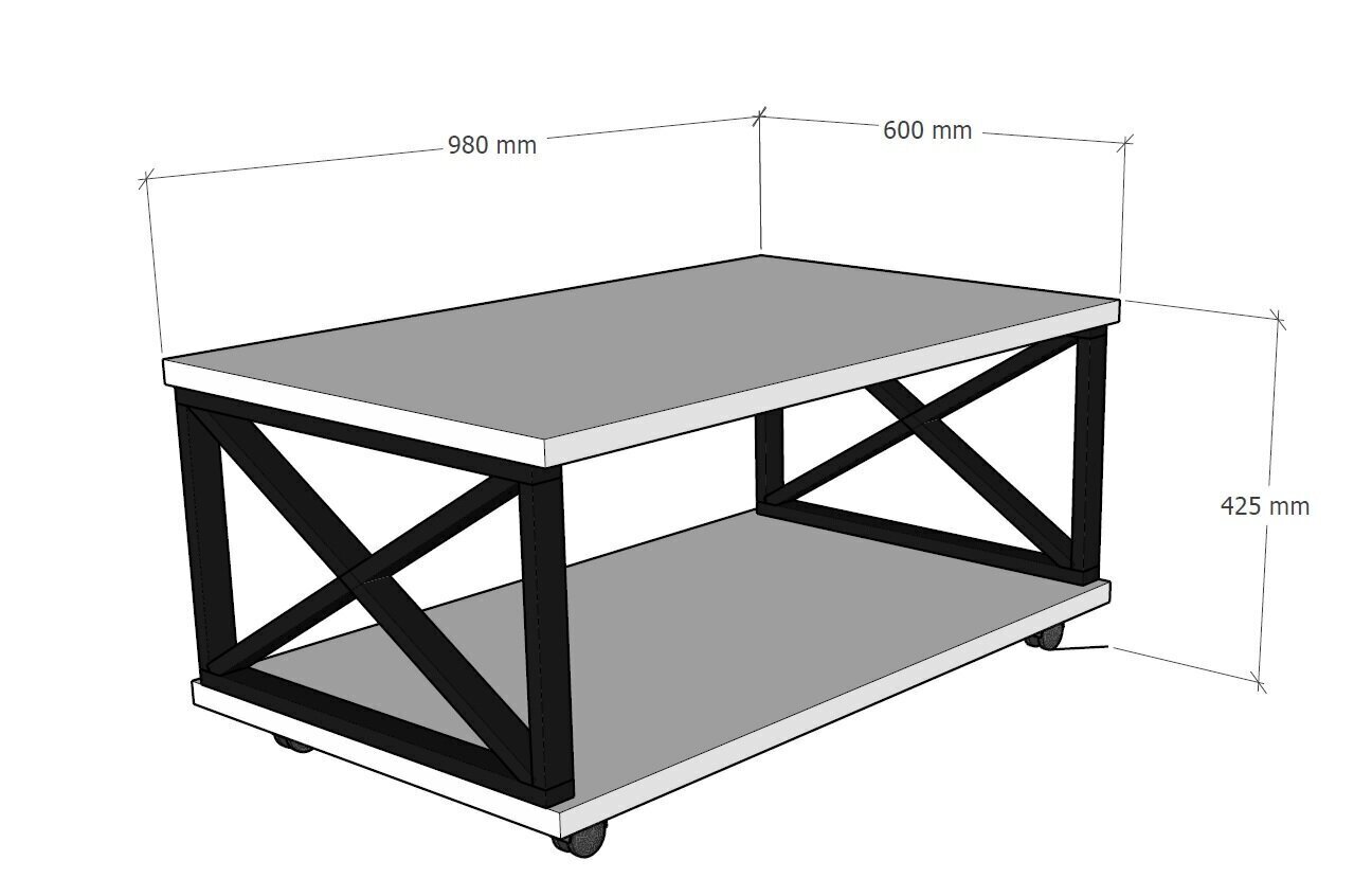 Kohvilaud Kalune Design Yuso, tumepruun/must цена и информация | Diivanilauad | kaup24.ee