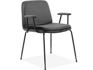 Комплект из 2-х стульев с подлокотниками Notio Living Heino, серый/черный цена и информация | Стулья для кухни и столовой | kaup24.ee