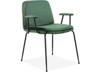 Комплект из 2-х стульев с подлокотниками Notio Living Heino, зеленый/черный цена и информация | Стулья для кухни и столовой | kaup24.ee