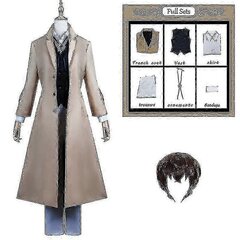 Anime Dazai Osamu Cosplay kostüüm Bungo hulkuvate koerte Cosplay pika jope mantel Dazai Osamu parukas Halloweeni jõulukostüüm цена и информация | Карнавальные костюмы | kaup24.ee