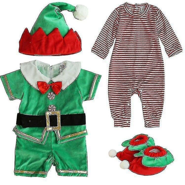 Christmas Baby Jumpsuit Cosplay Jõulupäkapiku kujuga riiete esinemiskostüüm hind ja info | Karnevali kostüümid | kaup24.ee