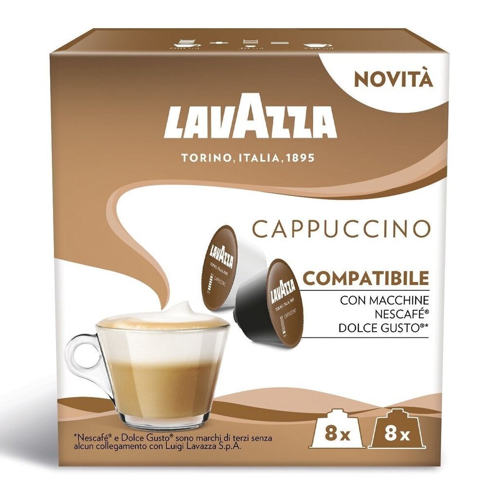 Lavazza „Cappuccino“, 16 Dolce Gusto masinale sobivad kapslid цена и информация | Kohv, kakao | kaup24.ee