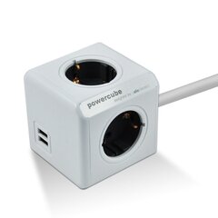 Allocacoc pikendusjuhe PowerCube USB, 1,5m, hall цена и информация | Удлинители | kaup24.ee