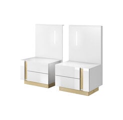 Комплект ночных шкафчиков Laski Meble Arco O, белый/коричневый цена и информация | Прикроватные тумбочки | kaup24.ee
