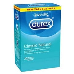 Kondoomid Durex Classic Natural, 20 tk. hind ja info | Kondoomid | kaup24.ee