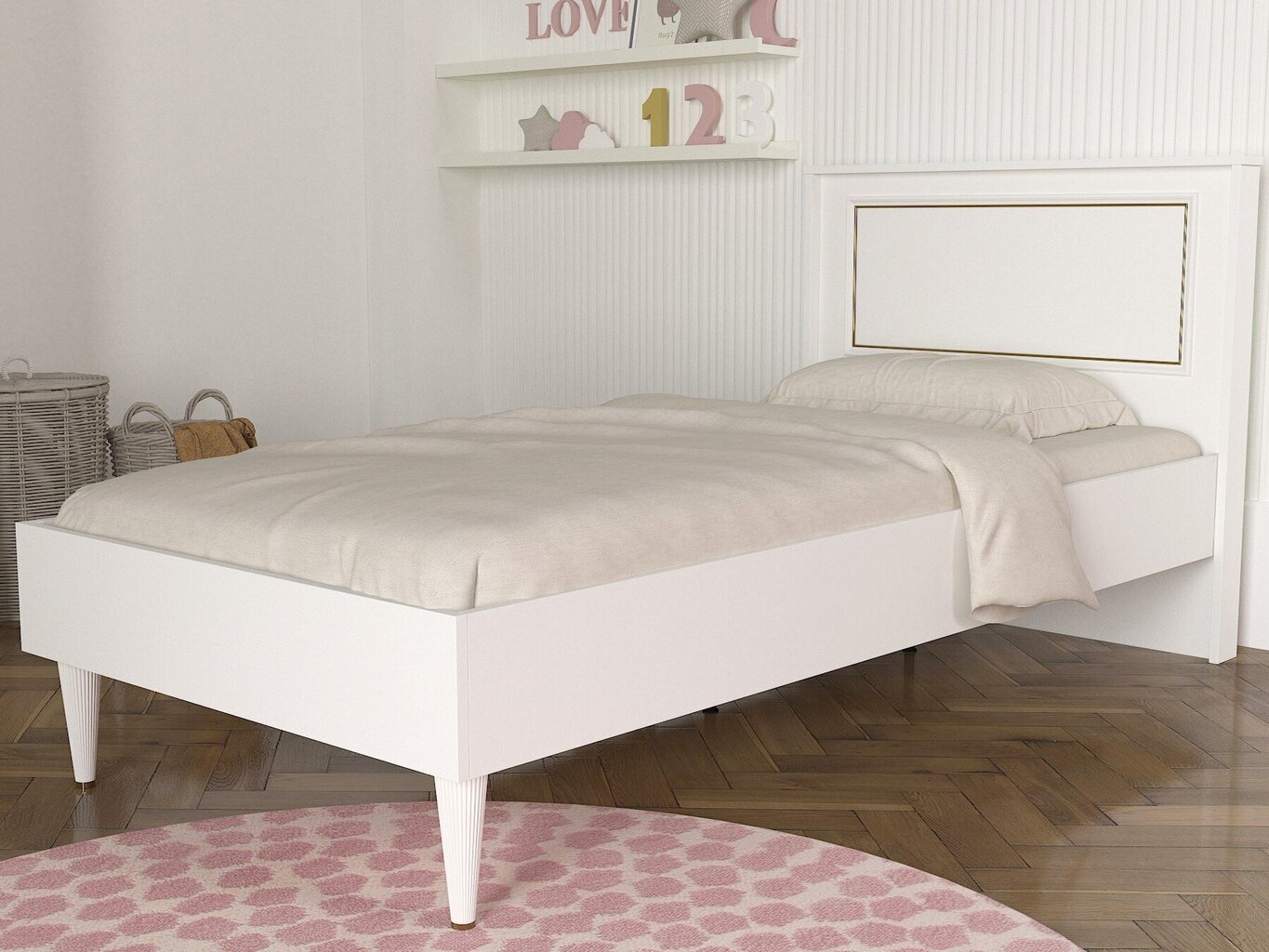 Voodi Kalune Design Ravenna, 90x190 cm, valge hind ja info | Voodid | kaup24.ee