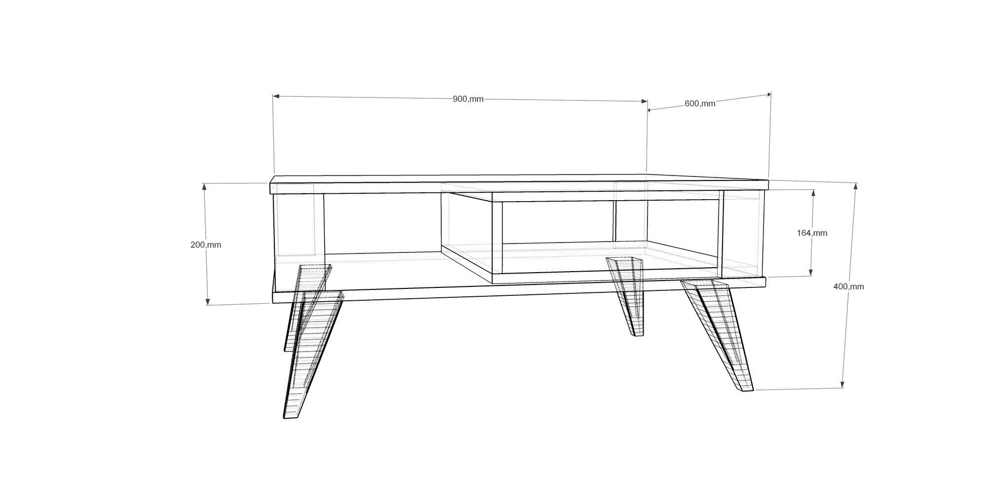 Kohvilaud Kalune Design Ionis, pruun/valge цена и информация | Diivanilauad | kaup24.ee