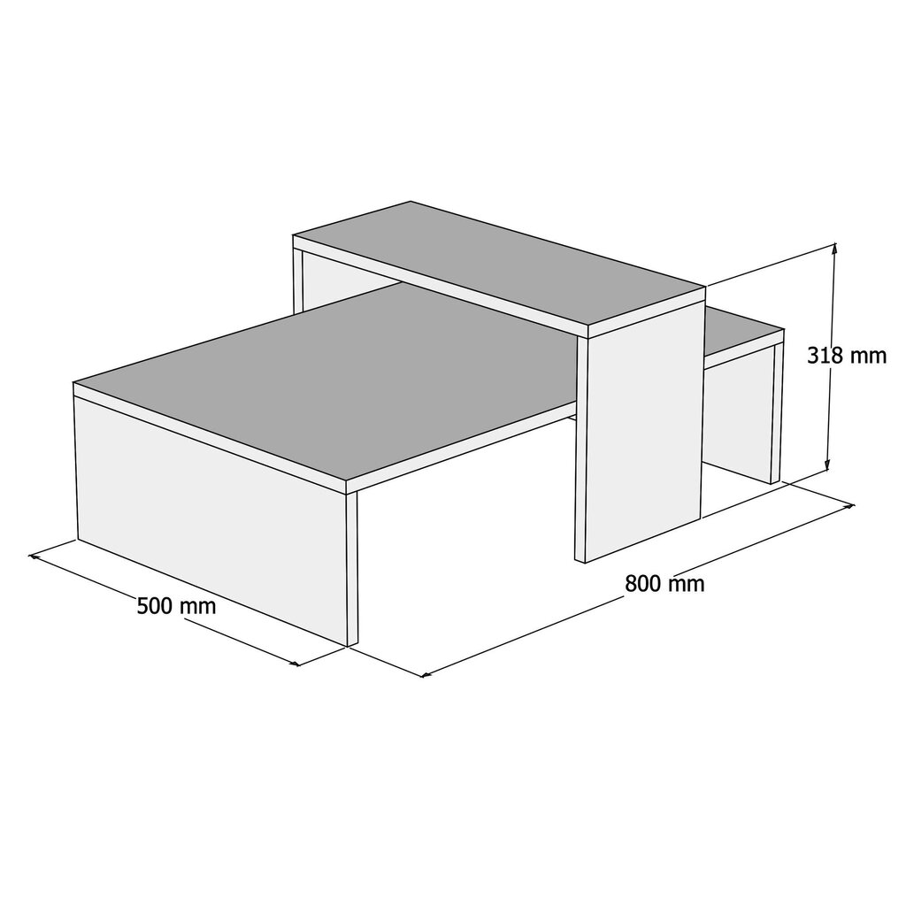 Kohvilaud Kalune Design Glow, pruun/hall hind ja info | Diivanilauad | kaup24.ee