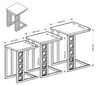 3 kohvilaua komplekt Kalune Design Klark, pruun/must цена и информация | Diivanilauad | kaup24.ee