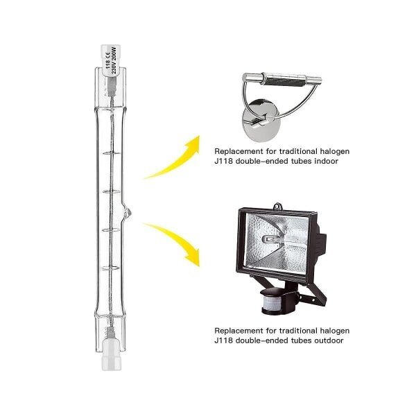 R7s halogeenlamp 118mm 200w 230v halogeenvarras R7s hämardatav halogeenlamp L цена и информация | Ventilaatoriga valgustid | kaup24.ee