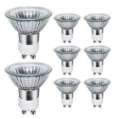 Komplektis 8 halogeenlampi Gu10 35w,220v Gu10 halogeenprožektorlampe 2800k soe valge цена и информация | Светильники-вентиляторы | kaup24.ee