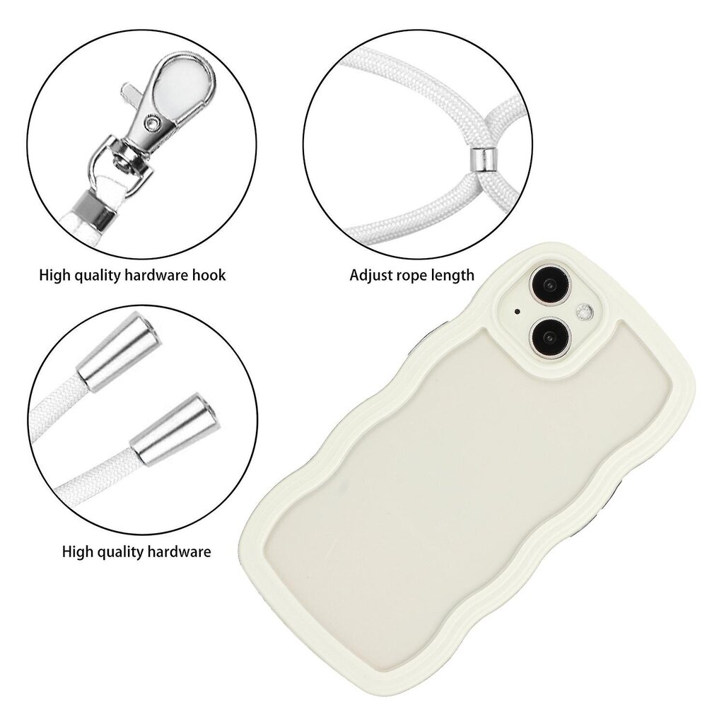 Valge Lanyard Tpu Clear Pc-Ümbris, Mis Ühildub Telefoniga Iphone 15 Plus цена и информация | Telefoni kaaned, ümbrised | kaup24.ee