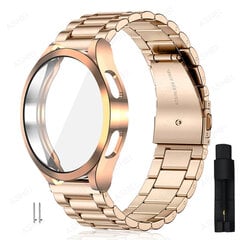 (kella 4 klassikalist 46 mm rosegold komplekti tööriista) Samsung Galaxy Watch 4 5 44 mm 40 mm rihm + ümbris Galaxy Watch 4 Classic 46 mm 42 mm 5 Pro 45 mm rihmaga TPU ümbris – kellarihmad hind ja info | Nutikellade ja nutivõrude tarvikud | kaup24.ee