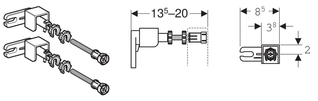 Vahetükid Geberit Duofix raami jaoks 111.815.00.1 hind ja info | WC-poti tarvikud | kaup24.ee