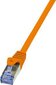 Komutacinis kabelis LogiLink Cat.6A 10G S/FTP PIMF PrimeLine 1,5m oranžinis hind ja info | Kaablid ja juhtmed | kaup24.ee