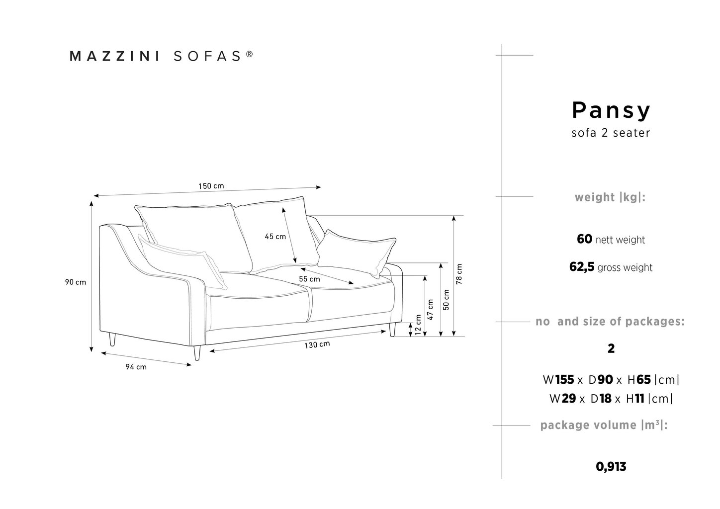 Kahekohaline samet diivan Mazzini Sofas Pansy, tumeroheline hind ja info | Diivanid ja diivanvoodid | kaup24.ee