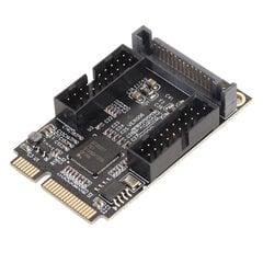 Mini PCIE–USB3.0-adapter Mini PCIE–4-pordiline 19-kontaktiline laienduskaart koos SATA-laadimisliidesega Windowsi jaoks OS X-i jaoks hind ja info | Lisatarvikud korpustele | kaup24.ee