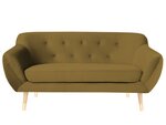 Двухместный бархатный диван Mazzini Sofas Amelie, золотистый/коричневый