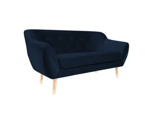 Двухместный бархатный диван Mazzini Sofas Amelie, темно-синий/коричневый цена и информация | Диваны | kaup24.ee