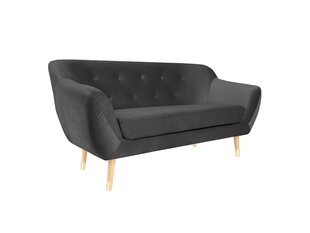 Двухместный бархатный диван Mazzini Sofas Amelie, серый/коричневый цена и информация | Диваны | kaup24.ee