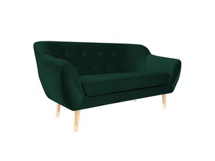 Двухместный бархатный диван Mazzini Sofas Amelie, зеленый/коричневый цена и информация | Диваны | kaup24.ee